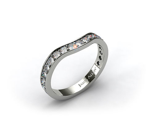 Ladies 0.42ctw Curved Pave Set Diamond Wedding Ring